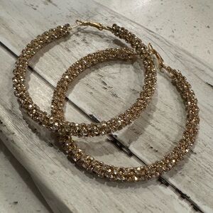 3” Elegant Gold Hoop Earrings 5/$25